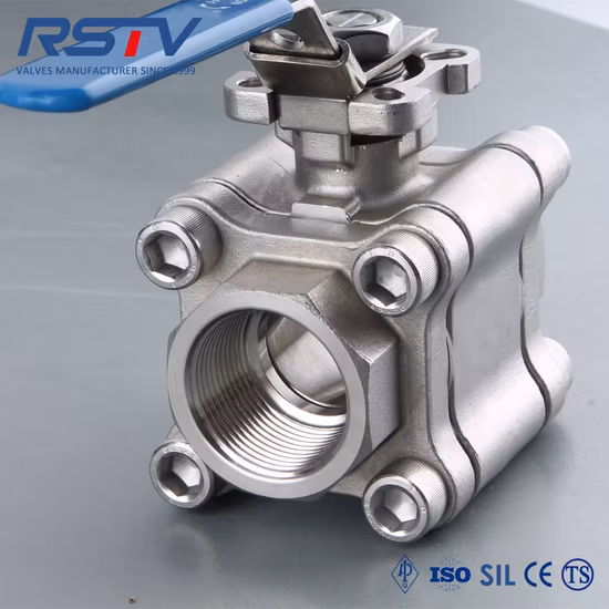 3PC Full Port Stainless Steel Thread Ball Valve 2000wog Floating